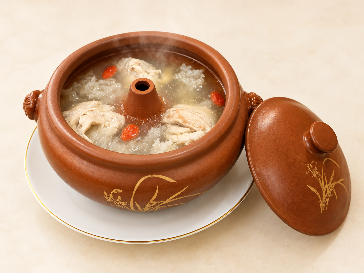 Hühnersuppe aus dem Dampftopf